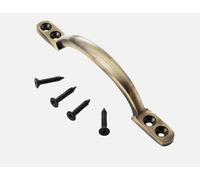 Solid Brass Sash Window Dee Handle Lifts - Traditional Style, Multiple Finishes (Antique Brass)