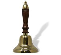 Solid Brass School Hand Bell With Split Ring Attachment | Dinner, Reception, School, Last Orders, Library, Fire, Christmas | 29cm High x 13cm Diameter