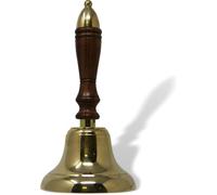 Solid Brass School Hand Bell With Split Ring Attachment | Dinner, Reception, School, Last Orders, Library, Fire, Christmas | 29cm High x 13cm Diameter by Victorian Crafts