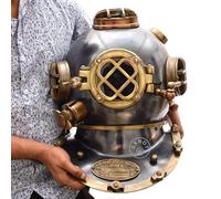 Solid Brass Scuba Diving Helmat, Decorative Diving Helmat Us Navy Mark V Deep Sea Marine Dive Antique Scuba Sea Diver Vintage Marine Divers Helmet 18 NEOARY