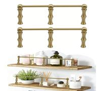 Solid Brass Shelf Railing Bar for Bathroom Rack Shoe, Set of 2 Round Tube Tipping Rails Decorative, Extra Long Prevent Falling Barrier Rod(Style C,20in(51cm))