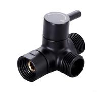 Solid Brass Shower Diverter Valve,3-Way Switch for Dual Heads,G1/2 Fitting | Solid Brass 3-Way Shower Diverter Valve with Lever Handle,G1/2 Inlet and Outlets for Dual Head Setup, Brushed Black Finish