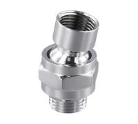 Solid Brass Shower Head Connector Swivel Adapter, G1/2 Ball Joint for Adjustable Angle, Metal Extension for Bathroom Shower Heads and Arms, Brushed Silver(Silver)