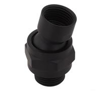 Solid Brass Shower Head Connector Swivel Adapter,G1/2 Ball Joint for Adjustable Angle,Plumbing ory,Brushed Silver-(Black)