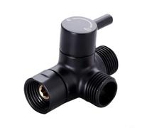 Solid Brass Shower Head Diverter Valve, 3-Way Shower Arm Manifold | Solid Brass Shower Head Diverter Valve, 3-Way Shower Arm Adapter With G1/2 Inlet & 2 Outlets, Lever Handle For(black)