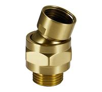 Solid Brass Shower Head Swivel Ball Adapter, Adjustable Shower Arm Extension Shower Head Adapter, Shower Connector Ball Joint, Brushed Gold
