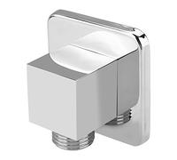 Solid Brass Shower Outlet Elbow, Durable Chrome Finish, Easy Wall-Mounted Design, Square Spray Head, Replacement for Moen, Grohe, Thread Size G1/2, for Bathroom
