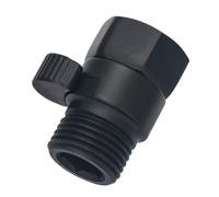 Solid Brass Shower Shut-Off Valve, Black Matte Flow Control Stop Cock for Handheld Head, G1/2 Male Female Fittings, Leak-Proof