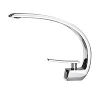 Solid Brass Single Hole Bathroom Sink Faucet - Deck Mounted Mixer Tap for Vani Vessel, Ch h, Water T for Modern Bathrooms