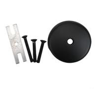 Solid Brass Single Hole Bathtub Drain Overflow Panel Kit with 3 Screws for Standard Tubs, Easy Installation Replacement Face Plate Silver Black Bathroom Accessory(Black)