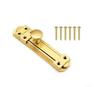 Solid Brass Sliding Door Latch 5 Inch Heavy Duty Door Lock Latch for Interior Doors Exterior Doors Shed Cabinets Bathroom Vertical or Horizontal Mounting Gold Colour