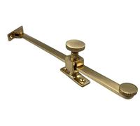 Solid Brass Sliding Locking Window Casement Stay, 250mm, Polished Brass Finish