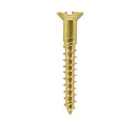 Solid Brass Slotted Countersunk Woodscrew ~ All Gauges & Sizes inc. 2,4,6,7,8,10 Screw (100, No.6 x 1.1/2")