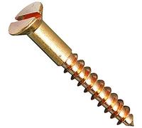 Solid Brass Slotted Countersunk Woodscrew ~ All Gauges & Sizes inc. 2,4,6,7,8,10 Screw (20, No.7 x 1")