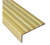 Solid Brass Stair Nosing Edge Trim Durable Stair Protector Strips L Molding Floor Transition Guard 1m Long (38x18mm) for Home Loft Safety & Style