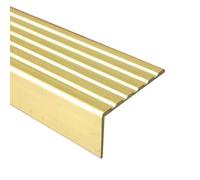 Solid Brass Stair Nosing Edge Trim, Home Loft Stair Edge Protector/Stair Step Nosing Strips, L Molding Floor Transition Strip Guard, 1m Long (Size : 38x18mm(1.5"x0.71"))
