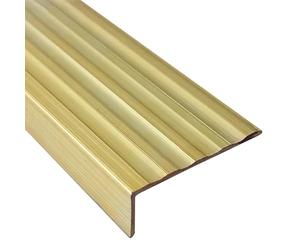 Solid Brass Stair Nosing Edge Trim, Home Loft Stair Edge Protector/Stair Step Nosing Strips, L Molding Floor Transition Strip Guard, 1m Long (Size : 48x18mm(1.89"x0.71"))