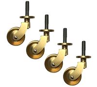 Solid Brass Swivel Caster Wheels - Retro Vintage Antique Style 32mm Diameter 100kg Load Capacity Perfect for Fur Furniture Includes M8x30mm Threaded Rod
