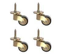 Solid Brass Swivel Castor Wheels, 25mm, Antique Style, 360 Degree Rotation, 150kg Load, with Screws, Pack of 4