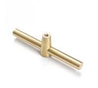 Solid Brass T Bar Kitchen Cabinet Handles Copper Wardrobe Dresser Pulls Gold Cupboard Door Knobs Furniture Hardware(Gold)