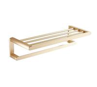 Solid Brass Thickened Towel Rack Bathroom Wall Mounted Brushed Gold Bath Towel Rack Bathroom Hotel