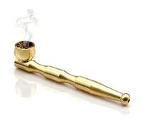 Solid Brass Tobacco Pipe with Removable Filter, Rust-Proof Smoking Pipe, Metal Hand Pipe for Tobacco, Ideal for Travel & Daily Use Detachable Washable Reusable Portable(Gold, 1 PC)