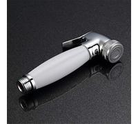 Solid Brass Toilet Bidet Sprayer - Handheld Douche Shower Head for Bathroom - White Polished - Ideal for Muslim Hygiene Easy Installation Durable & Stylish