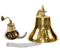 Solid Brass Traditional Ship Bell Wall Mounted Us Navy 6" Indoor/Outdoor Home Bars Rustic Vintage Home Decor Gifts