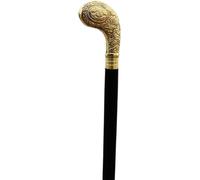Solid Brass Victorian Head Nautical Wooden Walking Stick Cane 37 Inch Brass/Black