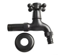 Solid Brass Wall Mounted Cold Water Washing Machine Tap, Antique Black Finish, G1/2'' Thread, 125mm Length, for Bathroom, Kitchen, Sink, Garden, and Laundry