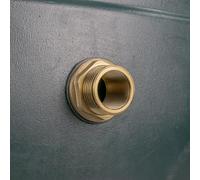 Solid Brass Water Butt/Tank Outlet Adaptor, 1" BSP Female/1.25" Male (42 mm Hole)