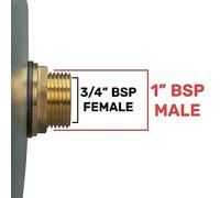 Solid Brass Water Butt/Tank Outlet Adaptor/Connector, to fit 1/2" bsp or 3/4" bsp taps or Other outlets (3x4 bsp x Pack of 5)