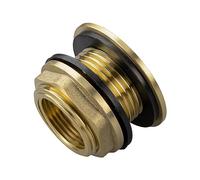 Solid Brass Water Tank Outlet Connector Collar, 3/4" BSP (26.4mm) External Thread, 1/2" BSP Internal Thread for Water Tanks & Butts, Premium Replacement Adapter, Bib Taps, Lever Taps, Hose Connectors