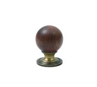 Solid Brass with Walnut Cabinet Handles Antique Bronze Cupboard Wardrobe Pulls Dresser Drawer Knobs Creative Furniture Hardware(Knob A)