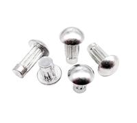 Solid Brazier Head Rivets, Aluminum Button Head Knurled Shank Rivets M2-M4 Solid Round Head Pack of 100(6mm,M2.5)