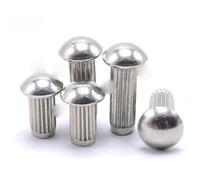 Solid Brazier Head Rivets Knurled, 304 Stainless Steel Button Head Knurled Shank Rivets GB827 M2-M5 Dia 2-10mm Assorted Pack(8mm,M4 10pcs)