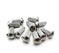 Solid Brazier Head Rivets Knurled, 304 Stainless Steel Button Head Rivet Set GB827 M2 .5 M3 M4 M5 2-10mm(8mm,M4 10pcs)