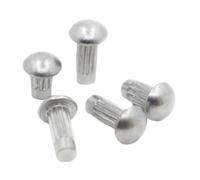 Solid Brazier Head Rivets Knurled, GB827 Aluminum Alloy Button Round Head Rivet M2-M4 Pack of 100 Pcs for Label Name Plate(5mm,M2.5 100pcs)