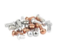 Solid Brazier Head Rivets Knurled, GB827 Button Head Knurled Solid Rivet Assorted Metals M2-M4 3-20mm for Labels Multi Pack(6mm,Aluminum M2.5 200pcs)