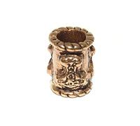 Solid Bronze with Thor’s hammer, 5mm inner diameter (Viking beard bead)
