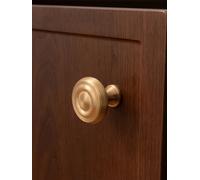 Solid Brushed Brass Kitchen Cabinet Pulls for Bedroom and Kitchen Gold Drawer Knobs Wardrobe Dresser Handles(Knob-32mm)