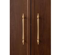Solid Brushed Brass Kitchen Cabinet Pulls for Bedroom and Kitchen Gold Drawer Knobs Wardrobe Dresser Handles(Pitch-Row-128mm)
