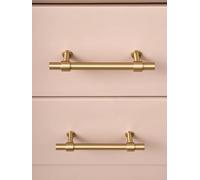 Solid Brushed Handles Modern Style Brass Pitch 192mm Long Pull Cabinet Knobs Furniture Wardrobe Gold Handle(10-160mm)