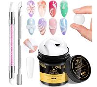 Solid Builder Gel for Nails LEDSUUEI - 100g Large Capacity White Hard Gel for Nail Extension 3D Nail Sculpting Non-Sticky Hand Carving Glue Kit for Manicure Salon Home Decora DIY Nail Art 3.5oz