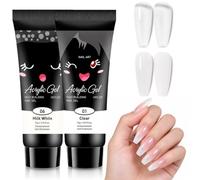 Solid Builder Gel Nail Extension Kit, Clear And Milky White, 2 x 15 ml | UV Or Lamp Curing, No Paper Forms Required, For Home Manicures And Nail Studios, Shaping, Overlays And Raised Nail Art