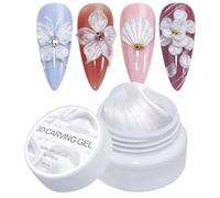 Solid Building Gel, 5g Pearl 3D Sculpting, Nails Extension Carving Tool, Soft Sturdy Formula, Ideal for Manicure, Nails, Daily Use, Salon and Home Beauty Care Color White