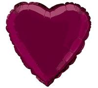Solid Burgundy Heart Foil Balloon (45cm) 1 Count - Stunning and Romantic Love Celebration Decoration