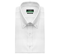 Solid Button Down Collar White Broad Stripe Full Sleeve Office Wear Men's 100% Cotton Polo Shirt for Tie Richard Gere, White, 17" Neck 35"-36" Sleeve