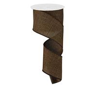 Solid Canvas Wired Edge Ribbon, 10 Yards (Brown, 2.5 Inches)