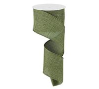 Solid Canvas Wired Edge Ribbon, 10 Yards (Fern Green, 2.5")